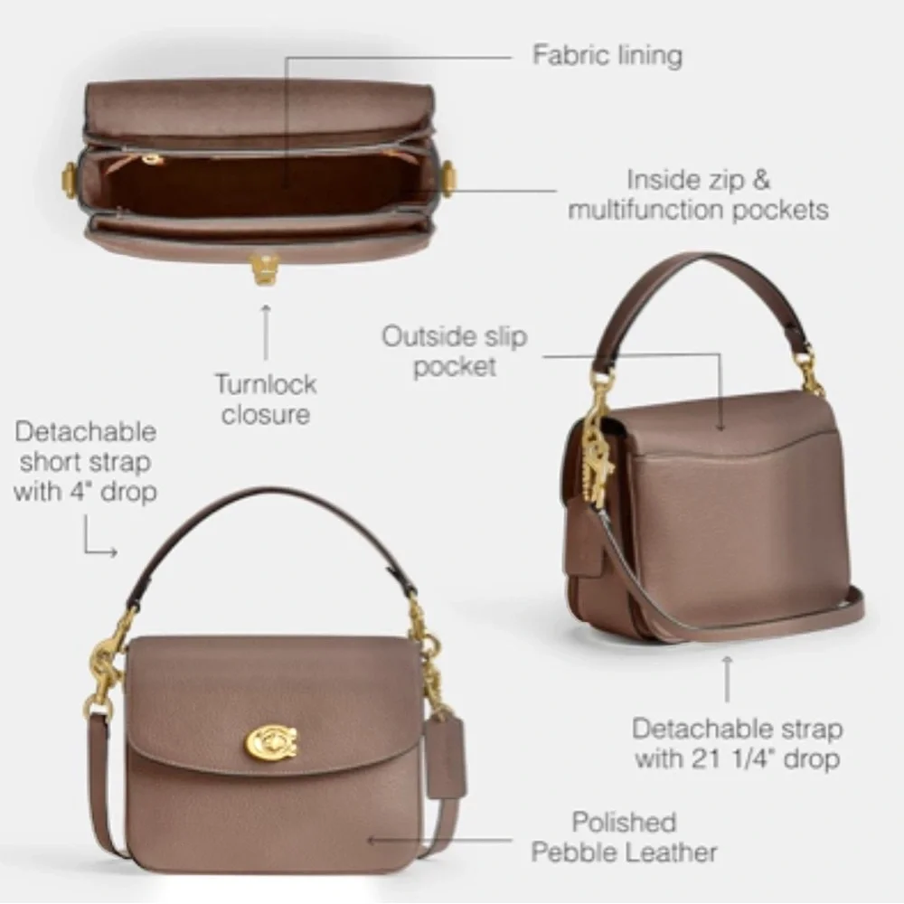 Coach Women’s Cassie 19 Leather Crossbody - Dark Stone - Picture 6 of 10